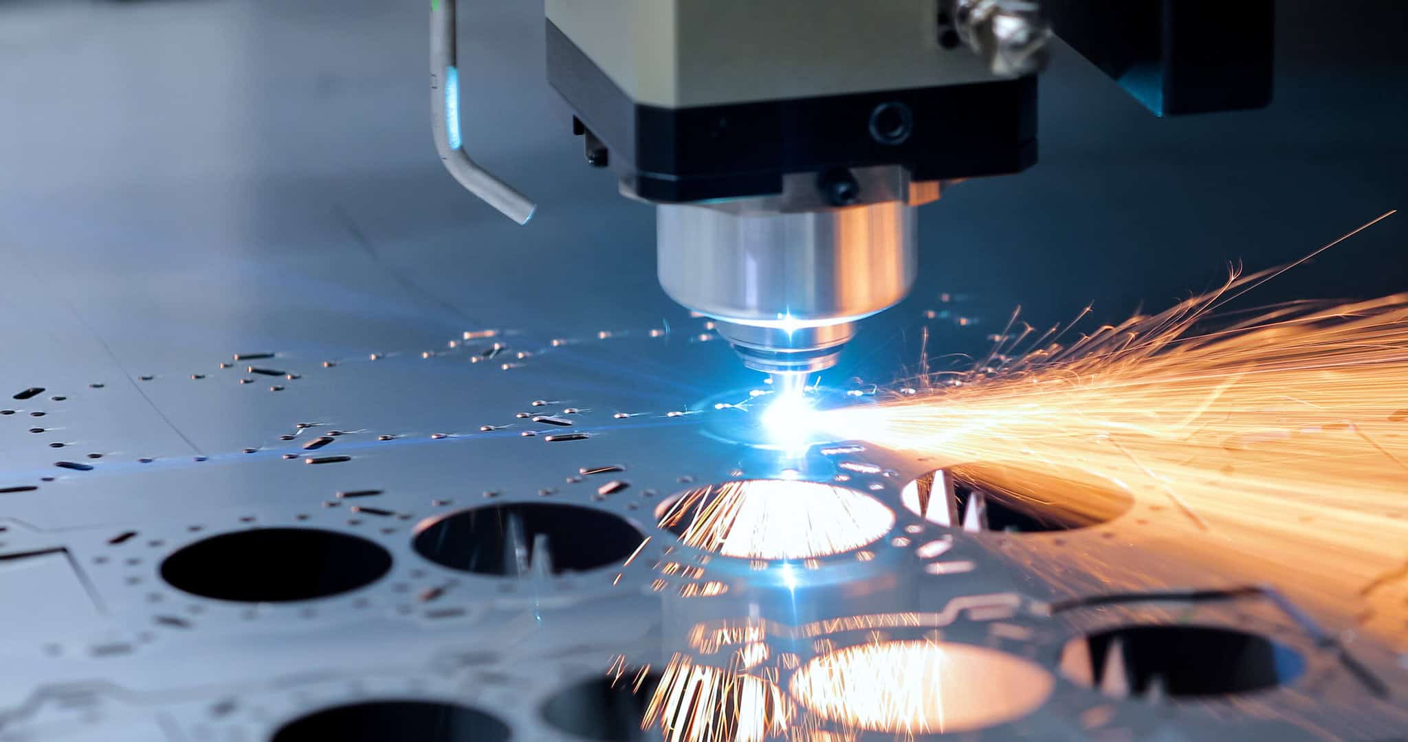 Cnc Milling Machine. Processing And Laser Cutting For Metal In The Industrial. Motion Blur. Industrial Exhibition Of Machine Tools.